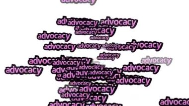 beyaz arkaplanda ADVOCACY sözleriyle dağılmış animasyon videosu