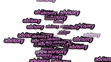 beyaz arkaplanda ADVISORY sözleriyle dağılmış animasyon videosu