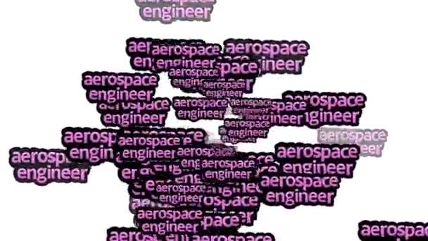 白い背景に Aerosace Engineer という言葉を散りばめたアニメーション映像 — ストック動画