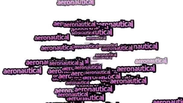 白い背景に Aeronneutical という言葉を散りばめたアニメーションビデオ — ストック動画