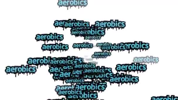 白い背景に Aerobisc という言葉が散りばめられた動画 — ストック動画