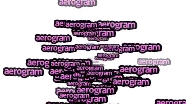 배경에 Aerogram 이라는 단어가 흩어져 애니메이션 — 비디오