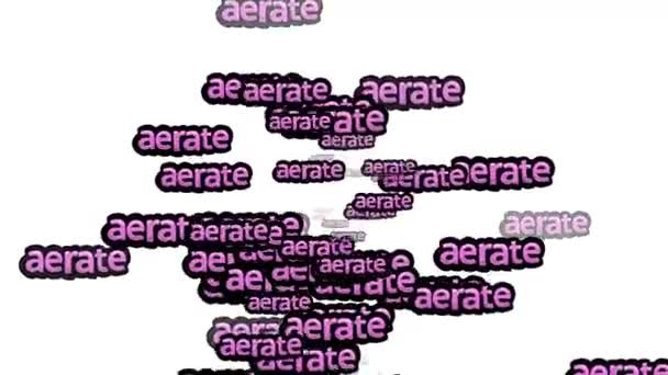 白い背景に言葉が散りばめられたアニメーション動画 Aerate — ストック動画