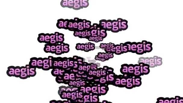 白い背景に Aegis という言葉を散りばめた動画 — ストック動画