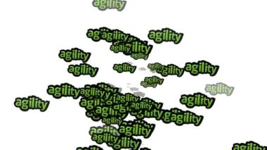 Animasyon videosu beyaz arka planda AGILITY sözleriyle dağınık
