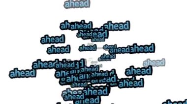 beyaz arkaplanda AHEAD sözleriyle dağılmış animasyon videosu