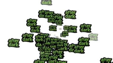 Animasyon videosu beyaz bir arkaplanda DARK sonrası sözcüklerle dağınık