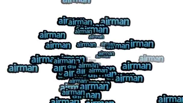 Animasi Video Tersebar Dengan Kata Kata Airman Pada Latar Belakang — Stok Video