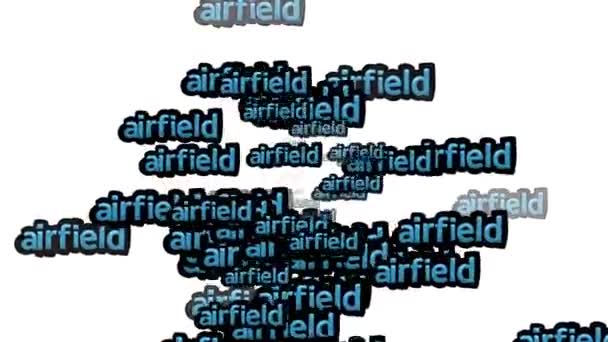 白い背景に Airfild という言葉を散りばめた動画 — ストック動画