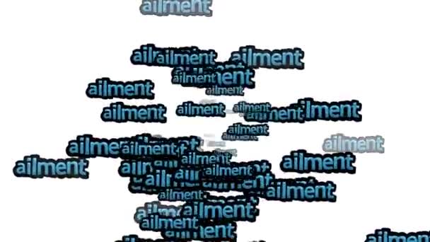 白い背景に Ailment という言葉が散りばめられた動画 — ストック動画
