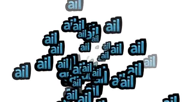 白い背景にAilという言葉が散りばめられたアニメーションビデオ — ストック動画
