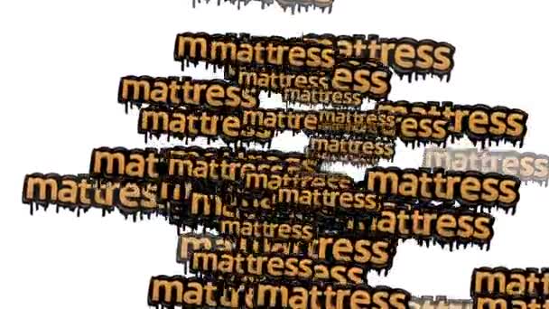 Анімаційне Відео Розсіяне Словами Mattress Білому Тлі — стокове відео