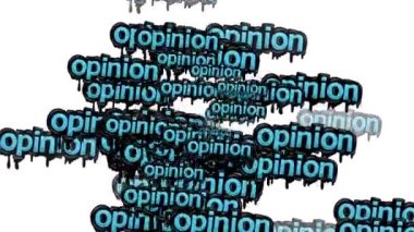 beyaz arkaplanda OPINION sözleriyle dağılmış animasyon videosu