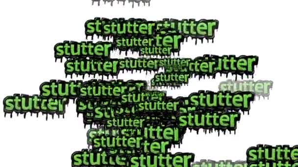 배경에 Stutter 단어들이 흩어져 애니메이션 — 비디오