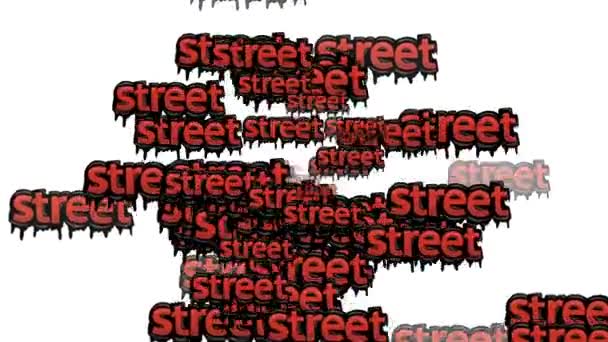Animerad Video Utspridda Med Orden Street Vit Bakgrund — Stockvideo