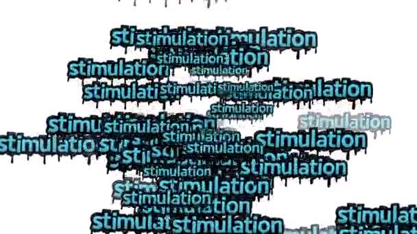 Beyaz Arka Planda Stimulation Sözleriyle Dağılmış Animasyon Videosu — Stok video