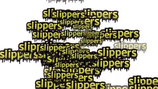 Animowany Film Rozrzucony Słowami Slippers Białym Tle — Wideo stockowe
