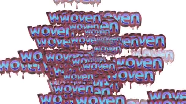 在白色背景上用Woven这个词分散的动画视频 — 图库视频影像