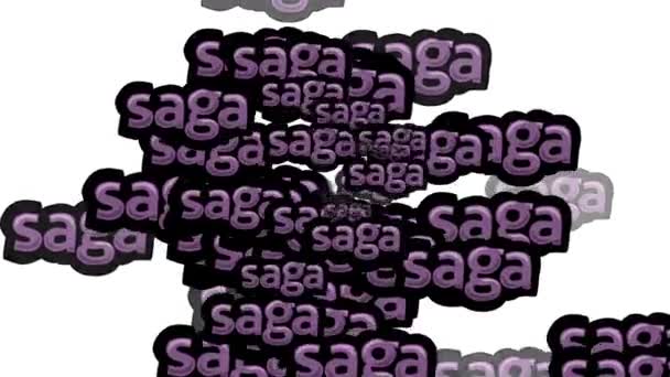 动画视频在白色背景上分散使用 Saga — 图库视频影像