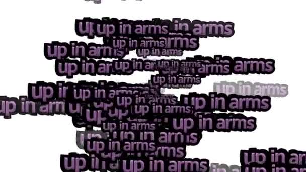 白い背景に Arms という言葉が散りばめられたアニメーションビデオ — ストック動画