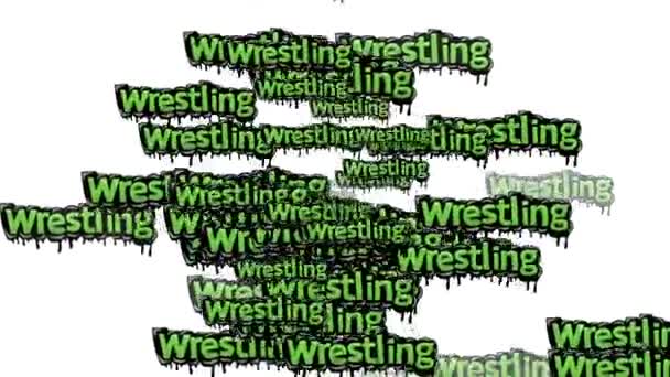 动画视频 在白色背景上散落有 Wrestling — 图库视频影像