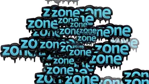 Анімаційне Відео Розсіяне Словами Zone Білому Тлі — стокове відео
