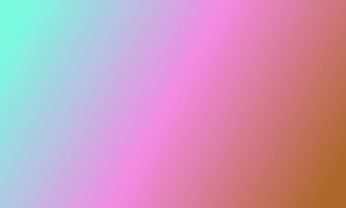 Basit bir cyan, kahverengi ve pembe gradyan renk çizimi tasarla.