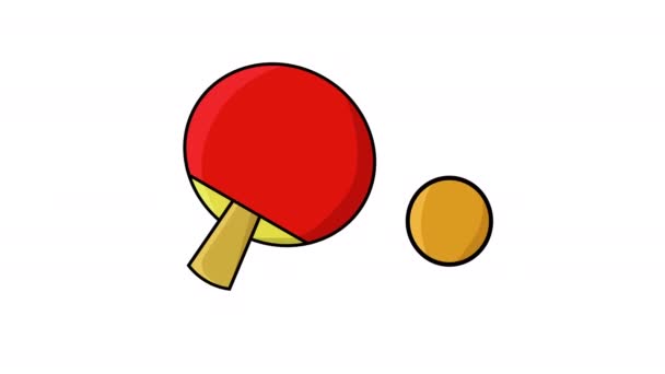 Animation Von Beweglichen Tischtenniswetten Und Bällen — Stockvideo