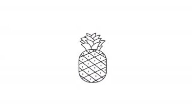 Ananas şeklindeki siyah bir çizimin animasyon videosu