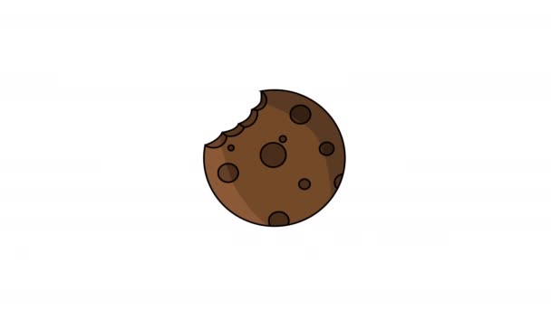 Vídeo Animado Logotipo Cookie Fundo Branco — Vídeo de Stock