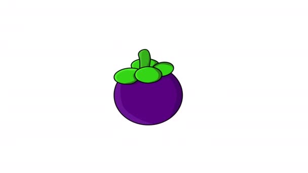 Animerad Video Mangostan Frukt Logotyp — Stockvideo
