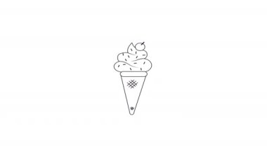 Dondurma şeklindeki siyah bir çizimin animasyon videosu.