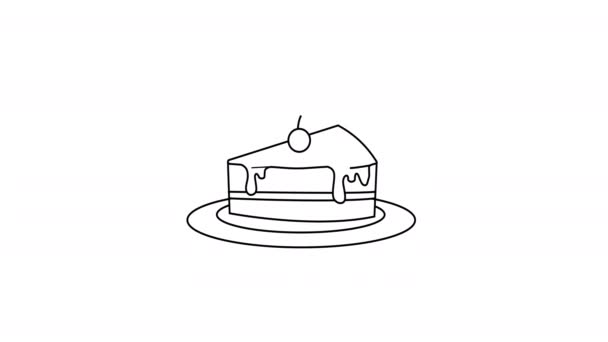 Animasi Video Dari Bentuk Kue Sketsa — Stok Video