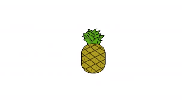 Animerad Video Ananas Form Logotypen — Stockvideo