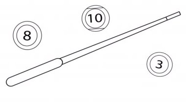 bilardo sopaları ve bilardo toplarının animasyon çizimi