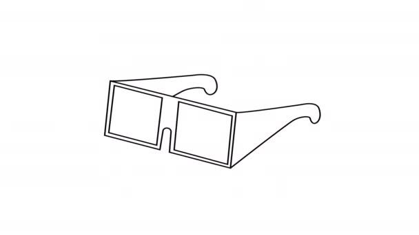 Vídeo Animado Boceto Gafas Sobre Fondo Blanco — Vídeos de Stock
