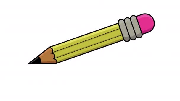 Animasi Video Dari Pensil Kuning Bergerak — Stok Video