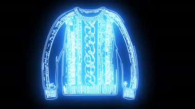 Parlak neon efektli süveter simgesi