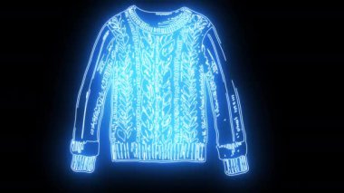 Parlak neon efektli süveter simgesi