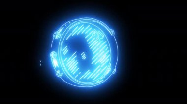 Tef müzik aleti simgesi. Parlak neon etkisi var.