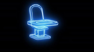 Parlayan neon etkisi olan bebek koltuğu simgesi