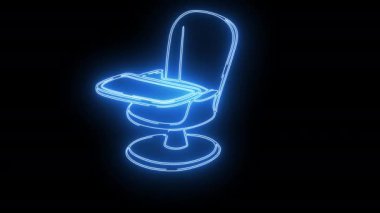 Parlayan neon etkisi olan bebek koltuğu simgesi