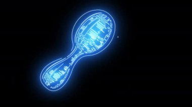 Maracas müzik aleti simgesi parlayan neon etkisi