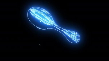 Maracas müzik aleti simgesi parlayan neon etkisi