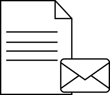 belge kağıt simgesi ve mesaj simgesi beyaz arkaplan. Siyah çizgiler