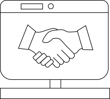 El sıkışma simgesi ve beyaz arkaplanı olan ekran simgesi. Siyah çizgileri olan