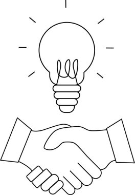 titreyen el simgesi ve beyaz arkaplanı olan ampul simgesi. Siyah çizgileri olan.