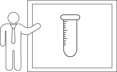 Siyah çizgili sunucu simgesi ve kimyasal şişe simgesi.