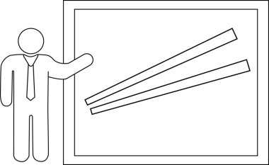Siyah çizgili sunucu simgesi ve yemek çubuğu simgesi.