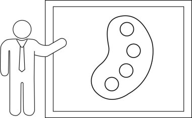 Sunucu simgesi çizimi ve palet simgesi çizimi. Siyah çizgilerle.
